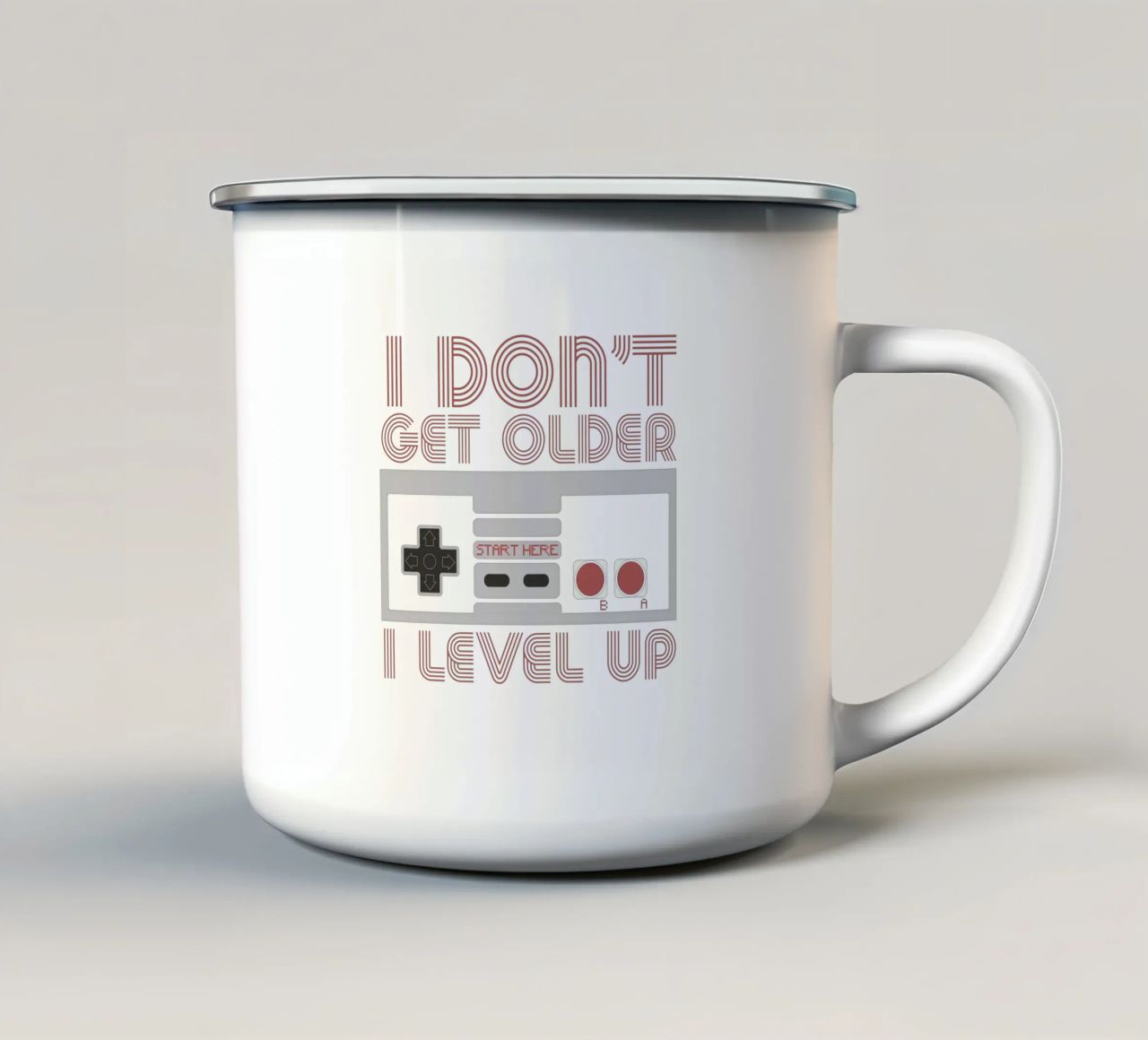 I don't get older, I level up tazza in smalto da edsonramosart