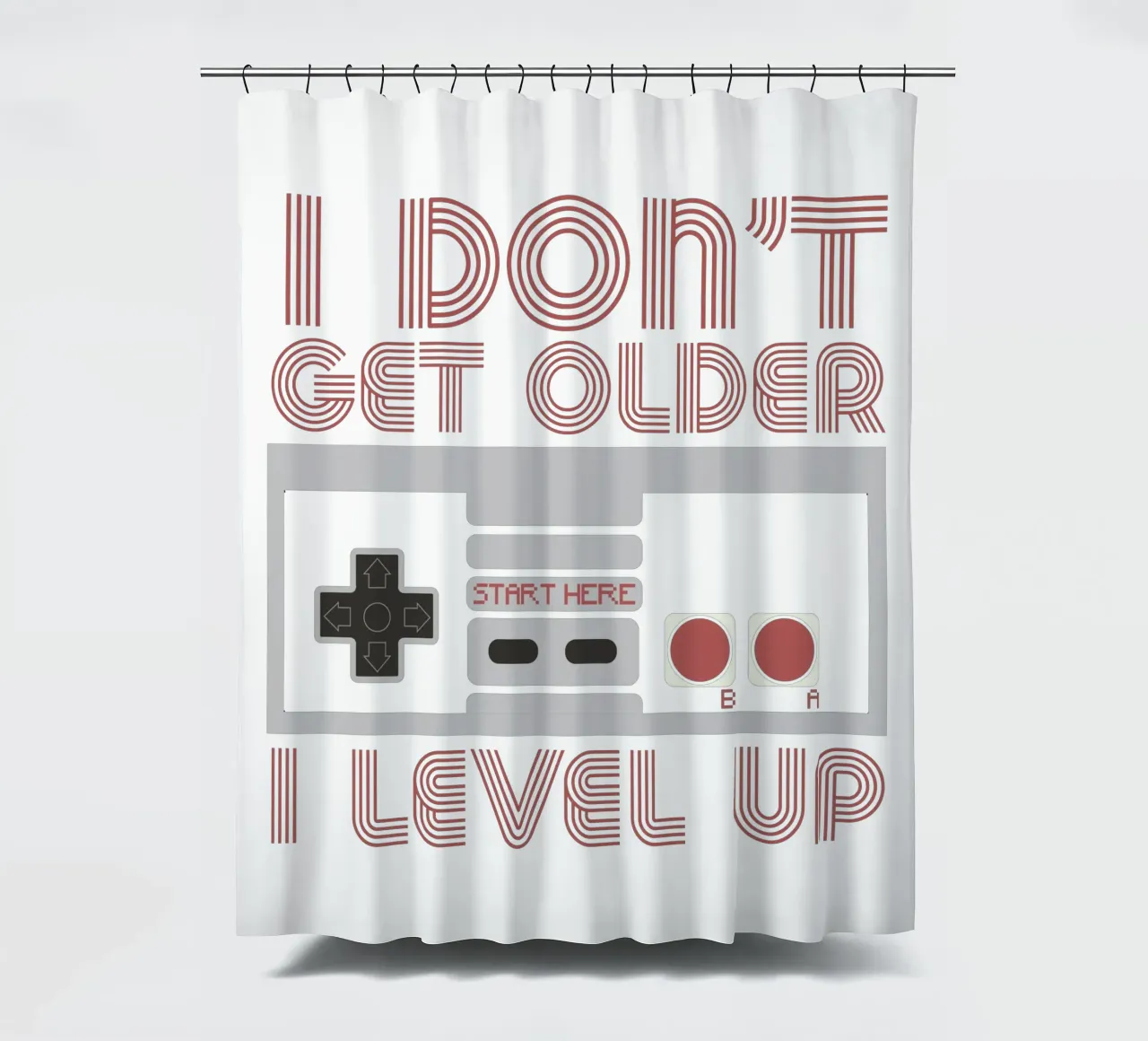 I don't get older, I level up tenda da doccia da edsonramosart