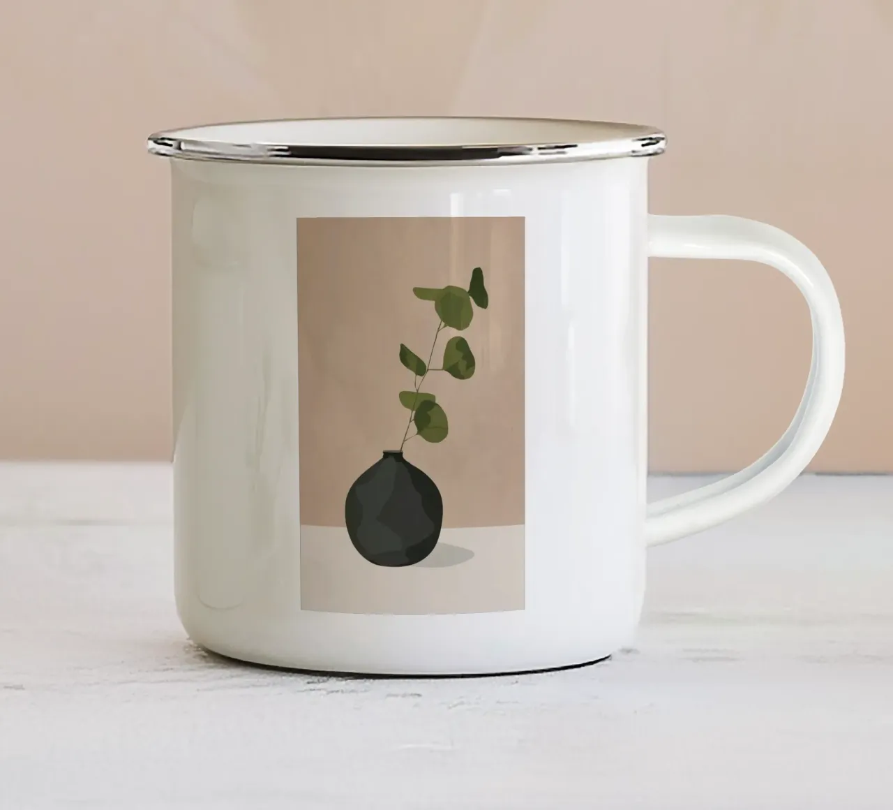 Eucalyptus Decoration II tazza in smalto da cityart