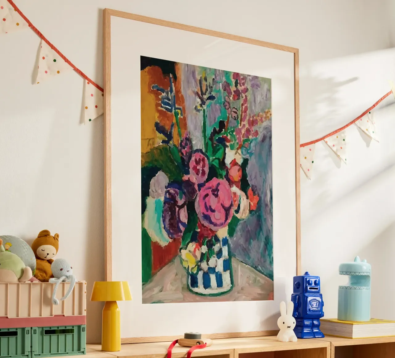 vaso matisse con bellissimi fiori poster da sazkia art
