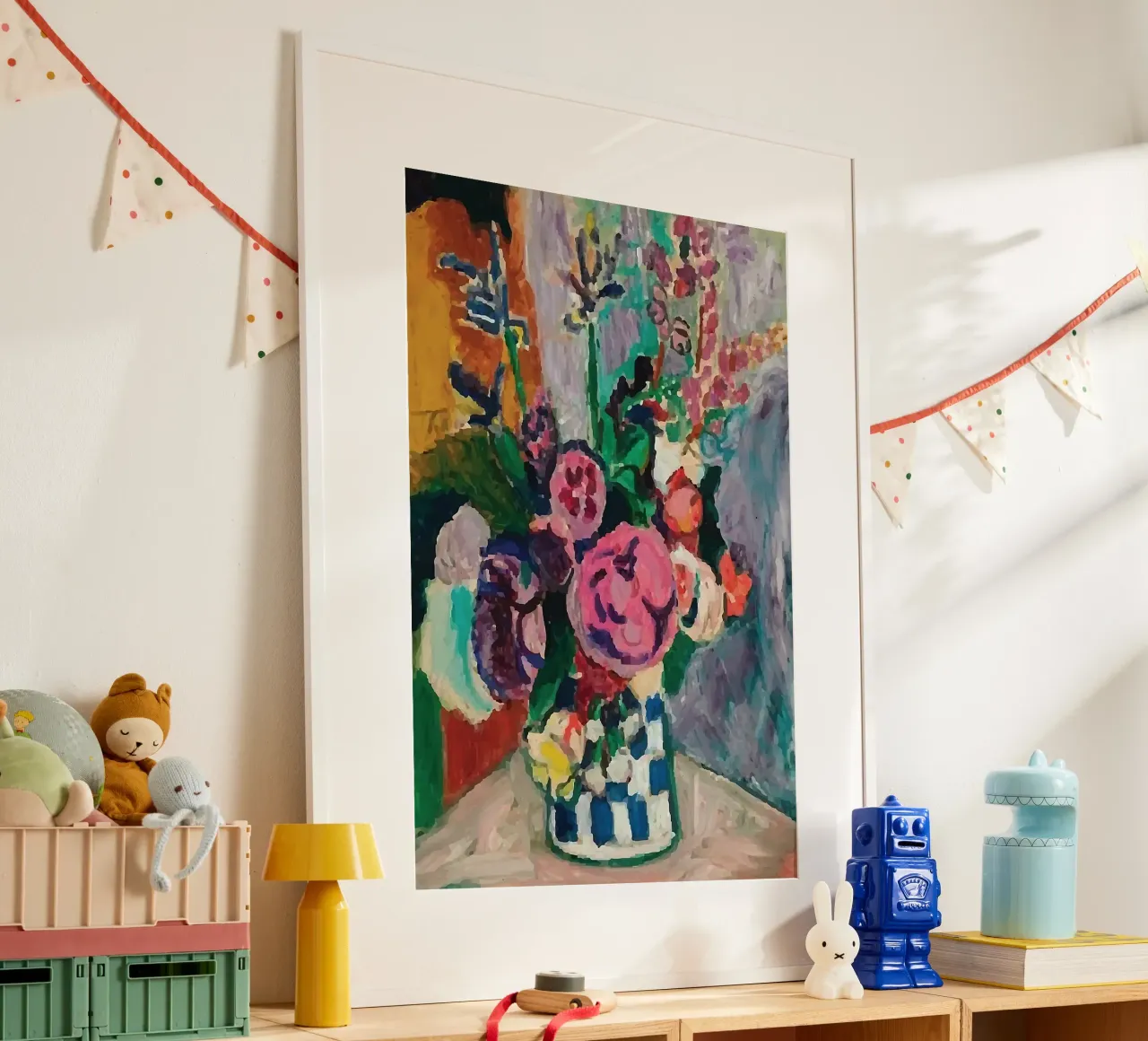 vaso matisse con bellissimi fiori poster da sazkia art