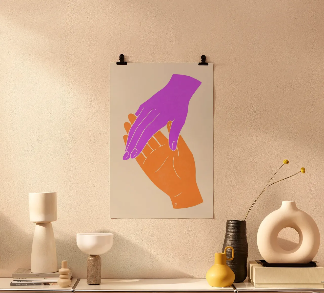 Insieme ora poster con telaio in legno da KUNSTstück