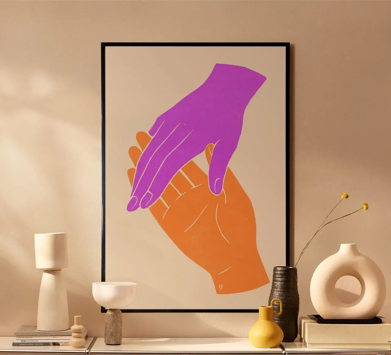 Insieme ora poster con telaio in legno da KUNSTstück