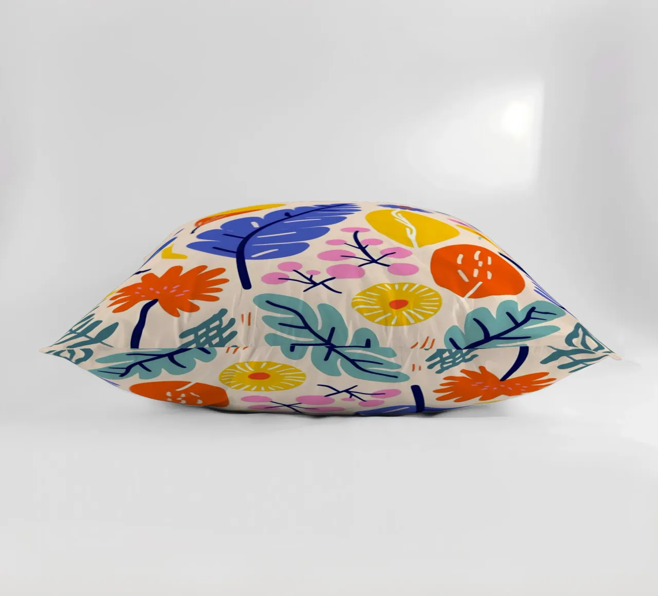Leaves and flowers decorative cushion by LisaArtes