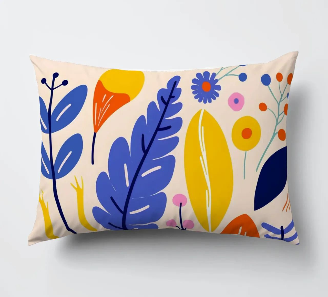 Leaves and flowers decorative cushion by LisaArtes