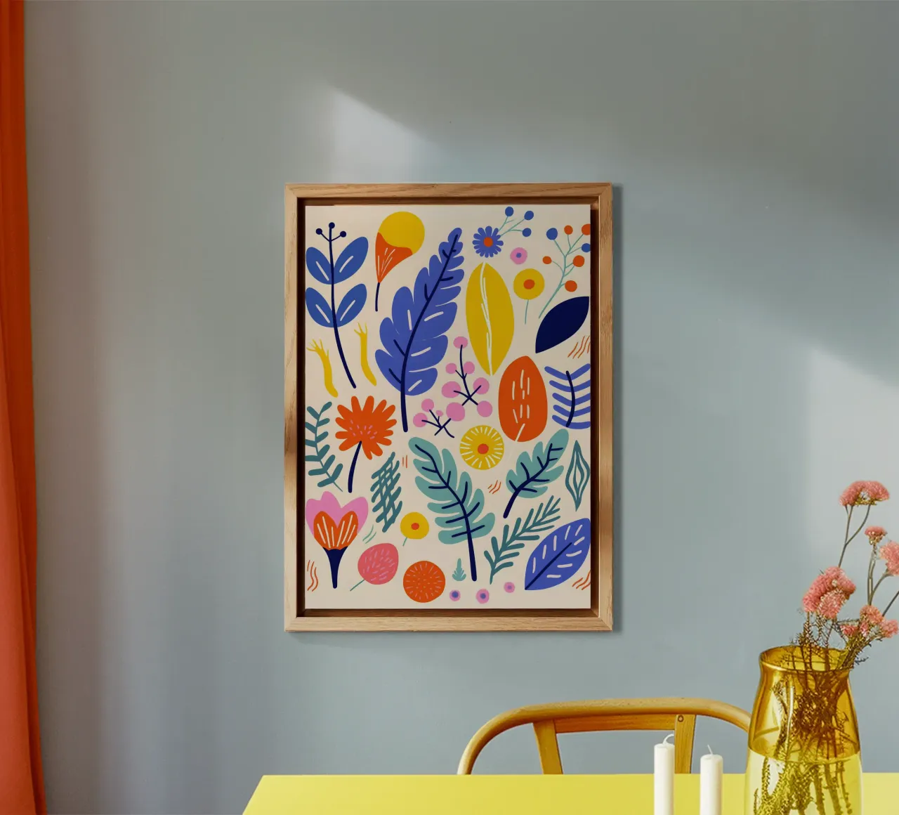 Leaves and flowers Alu-Dibond von LisaArtes