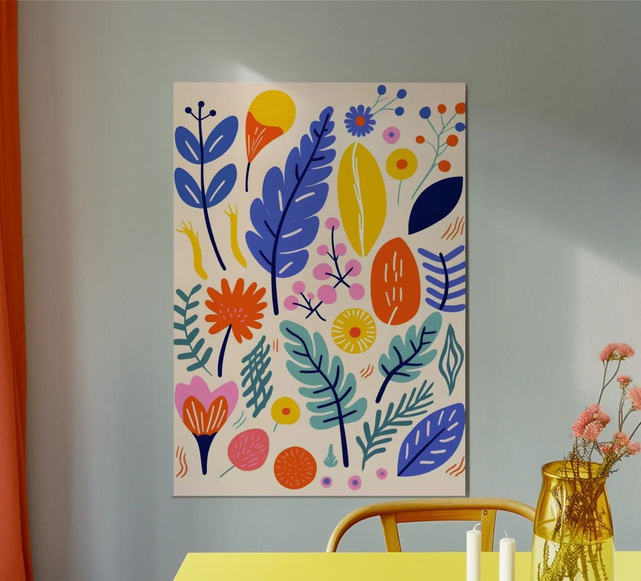 Leaves and flowers Alu-Dibond von LisaArtes