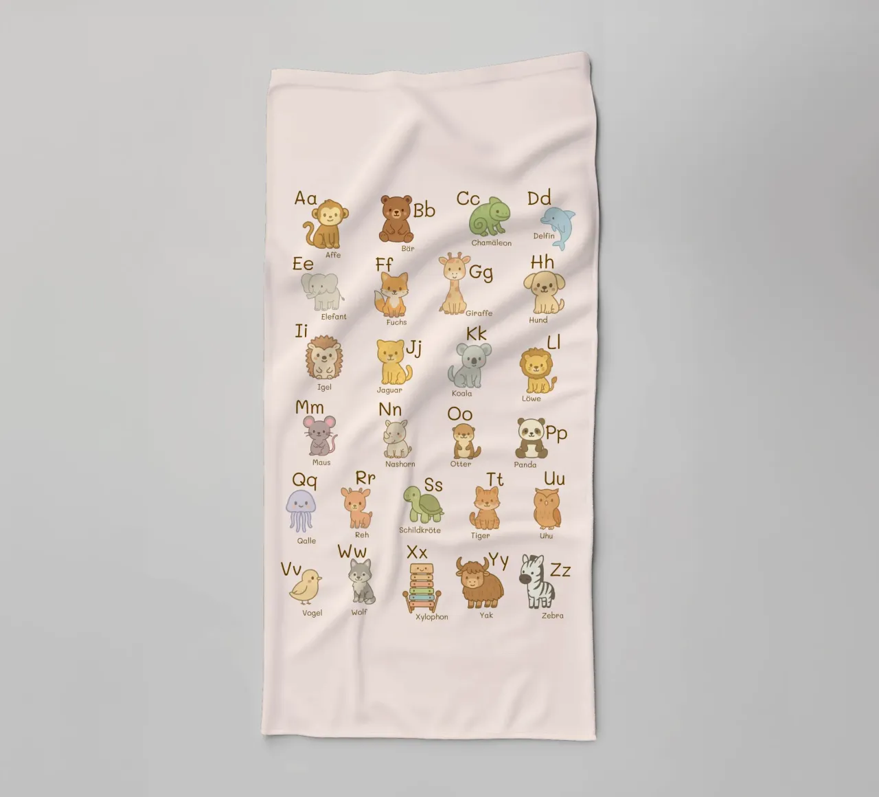 ABC - Alphabet Animals towel by Personalizable Designs