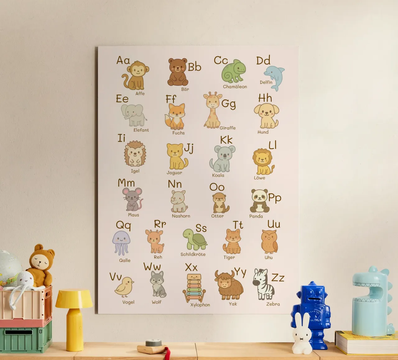 ABC - Alphabet Animals alu-dibond by Personalizable Designs