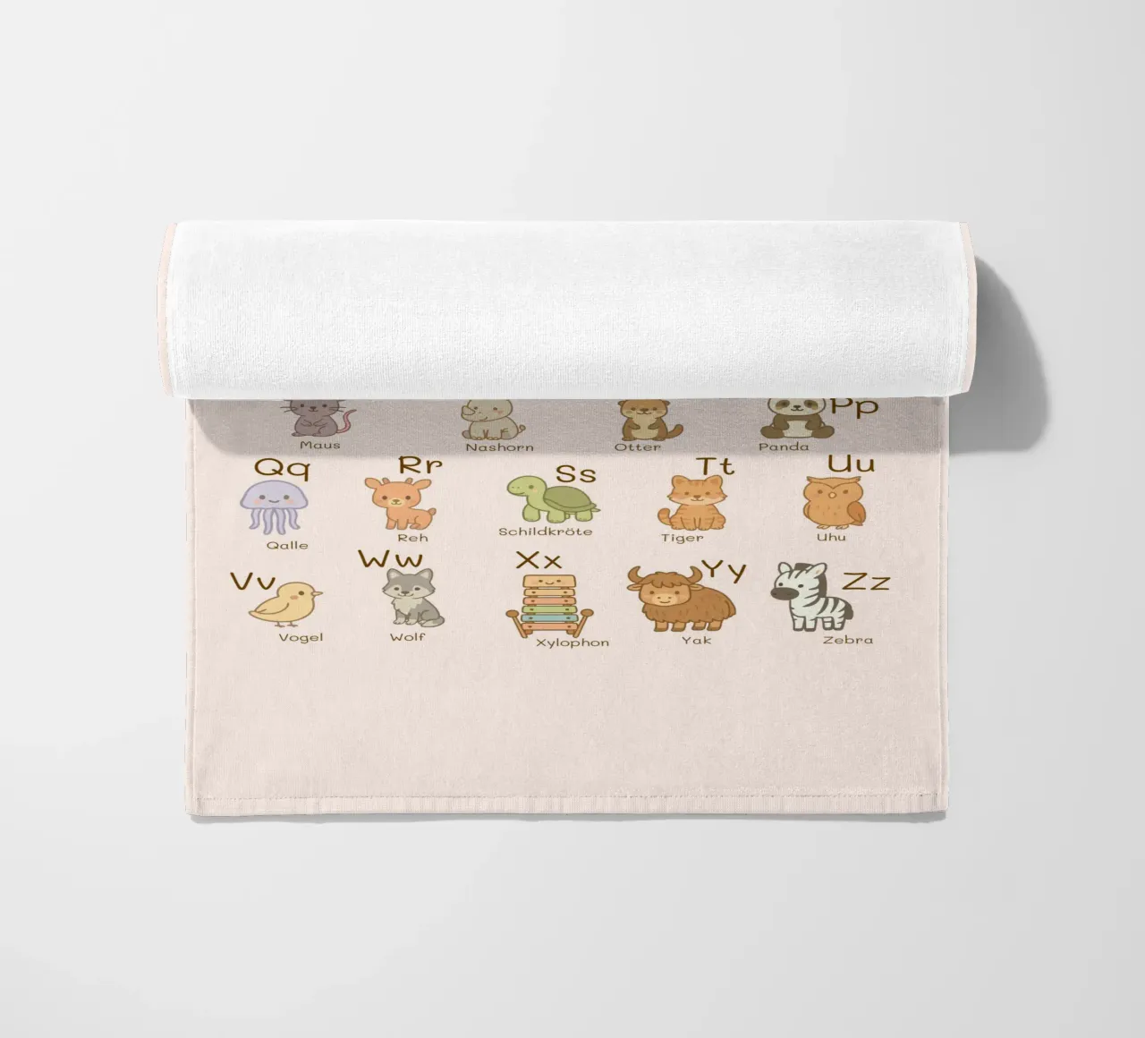 ABC - Alphabet Animals beach towel by Personalizable Designs