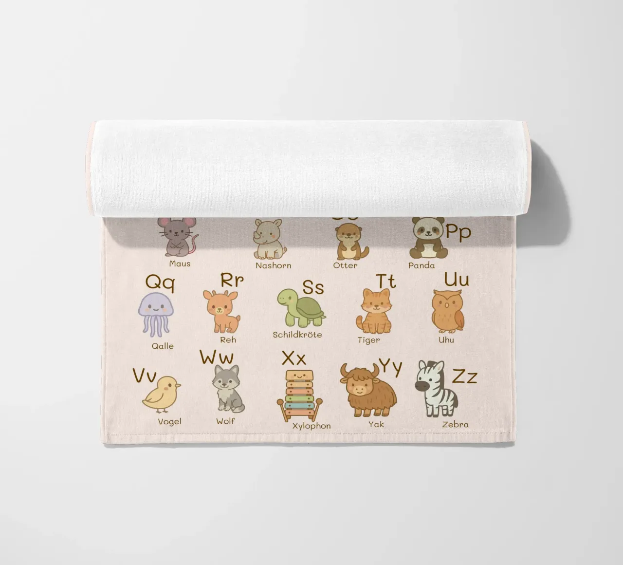 ABC - Alphabet Animals beach towel by Personalizable Designs
