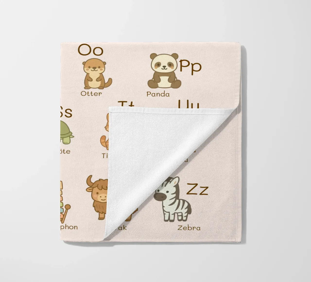 ABC - Alphabet Animals beach towel by Personalizable Designs