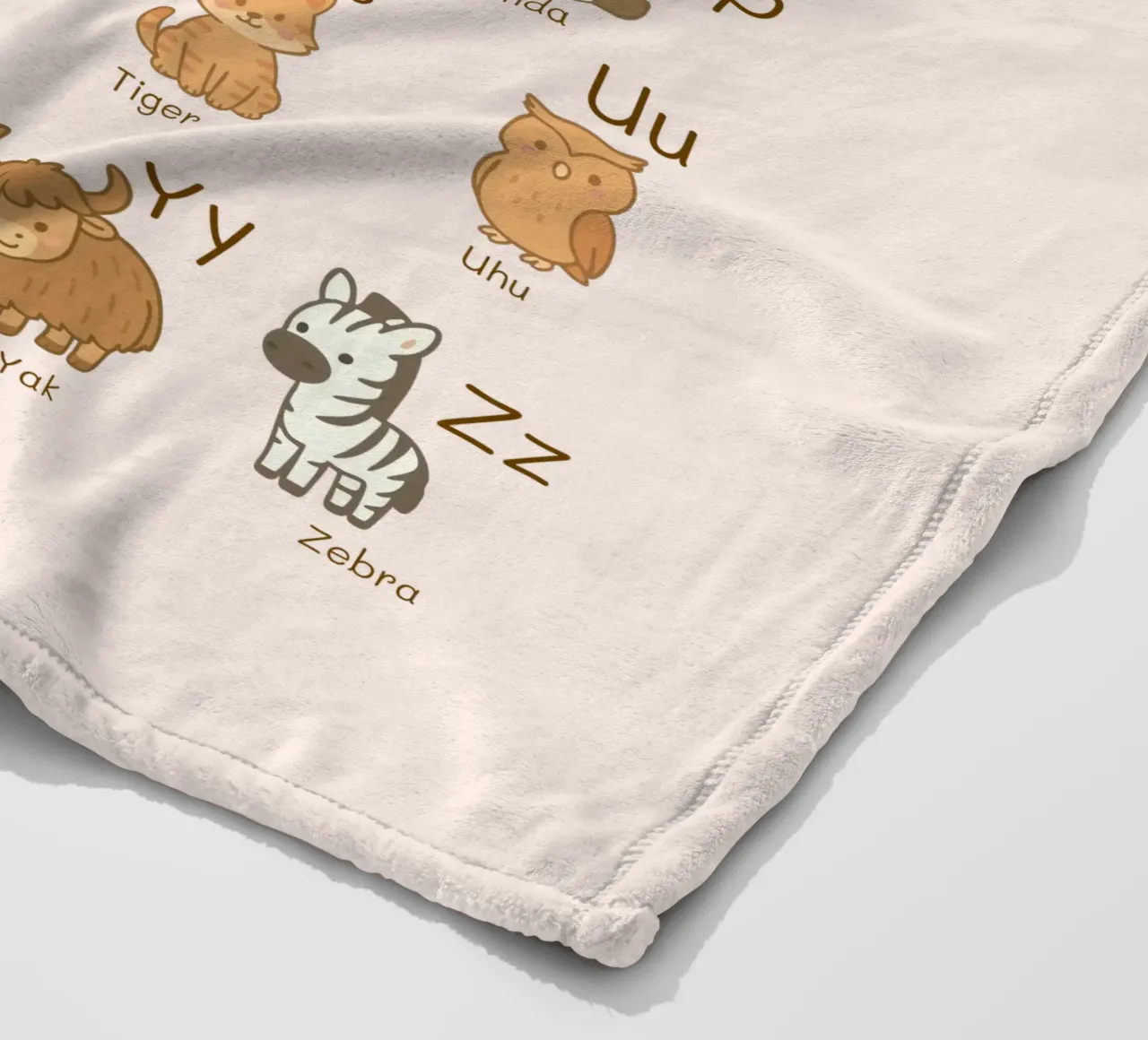 ABC - Alphabet Animals fleece blanket by Personalizable Designs