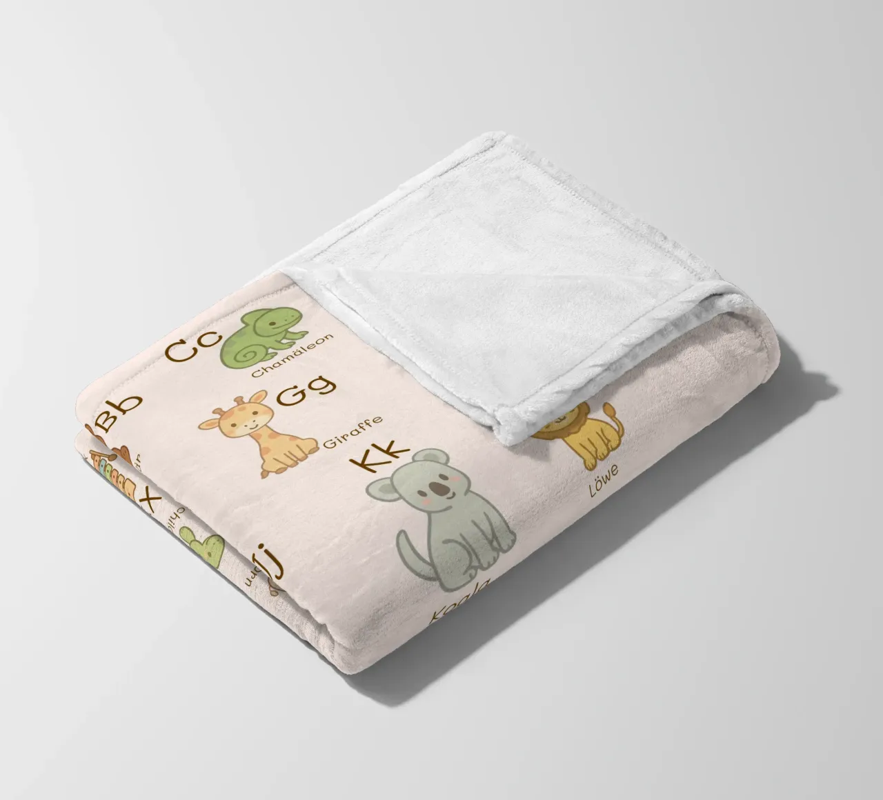 ABC - Alphabet Animals fleece blanket by Personalizable Designs