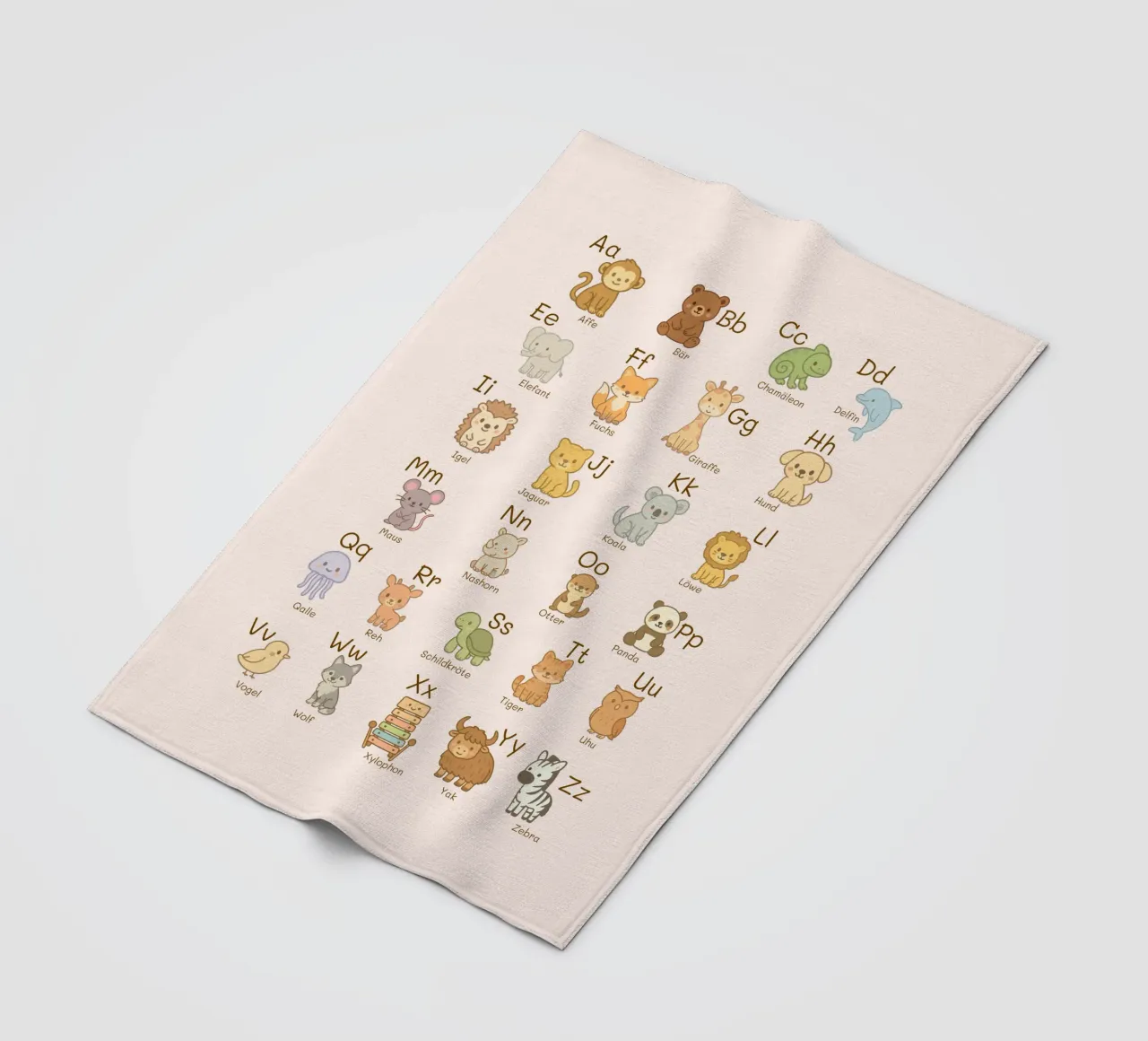 ABC - Alphabet Animals fleece blanket by Personalizable Designs