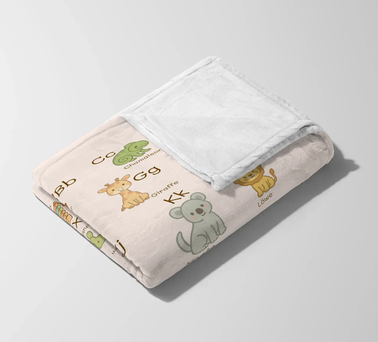 ABC - Alphabet Animals fleece blanket by Personalizable Designs