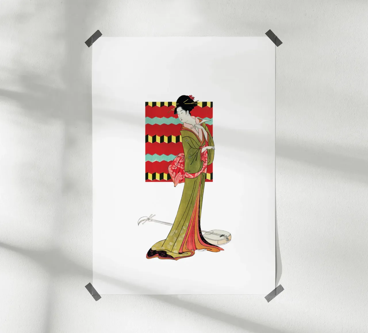 Griglia e grazia: Bijin-ga | Press Play Art Print Collage poster con telaio in plastica da Press Play Art Prints