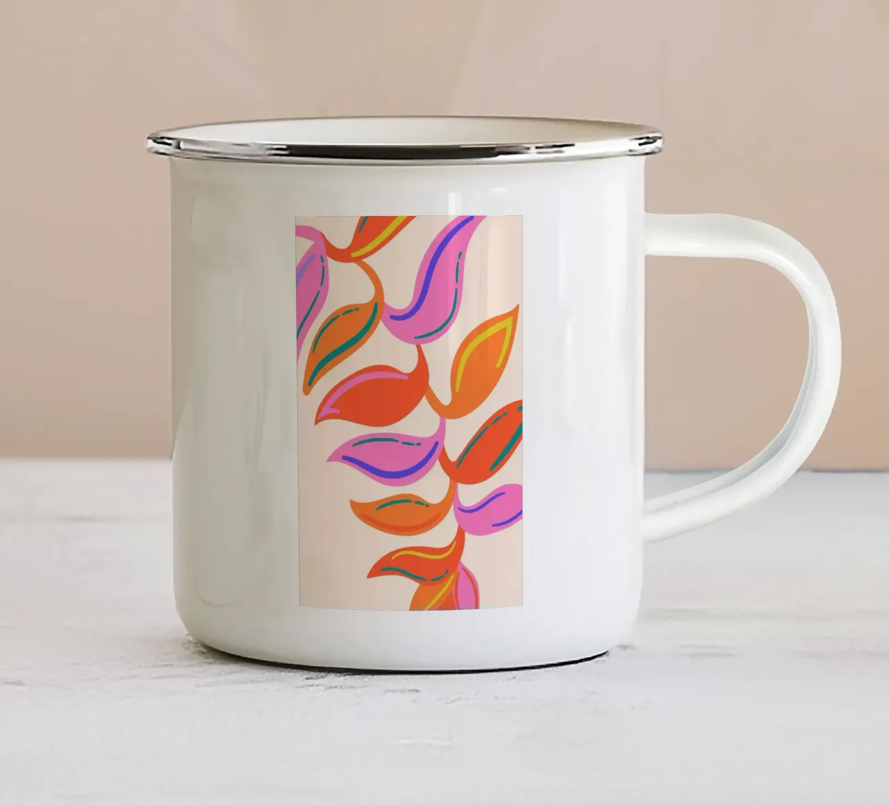 Colorful abstract leaves tazza in smalto da LisaArtes