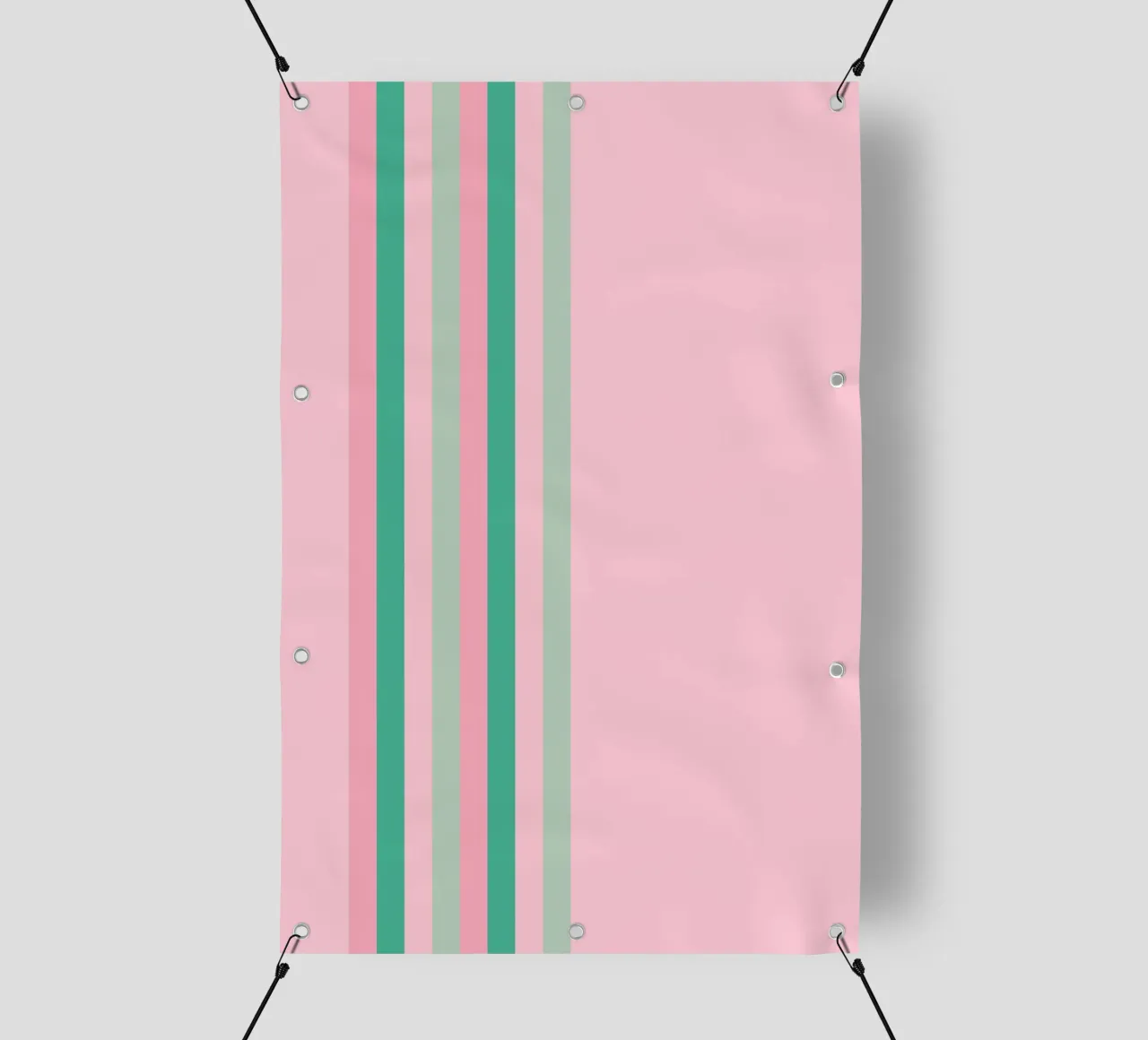 Nastro a strisce verde e rosa telo in pvc da SilverPegasus