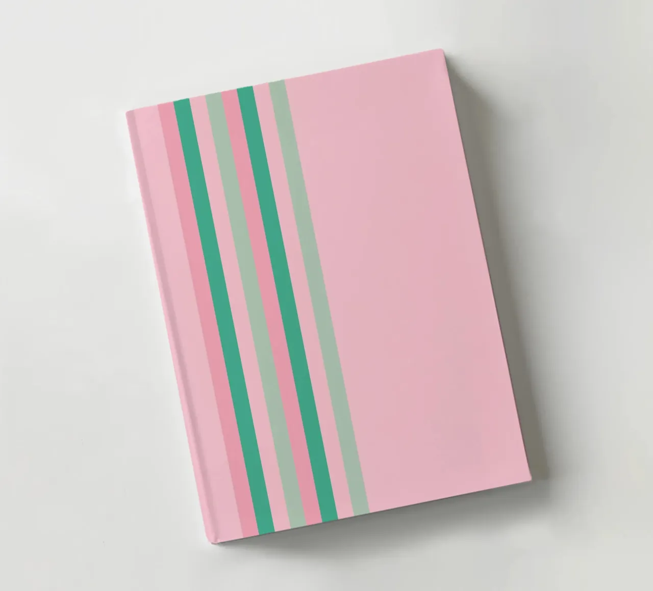 Ribbon Stripes Green and Pink notebook by SilverPegasus