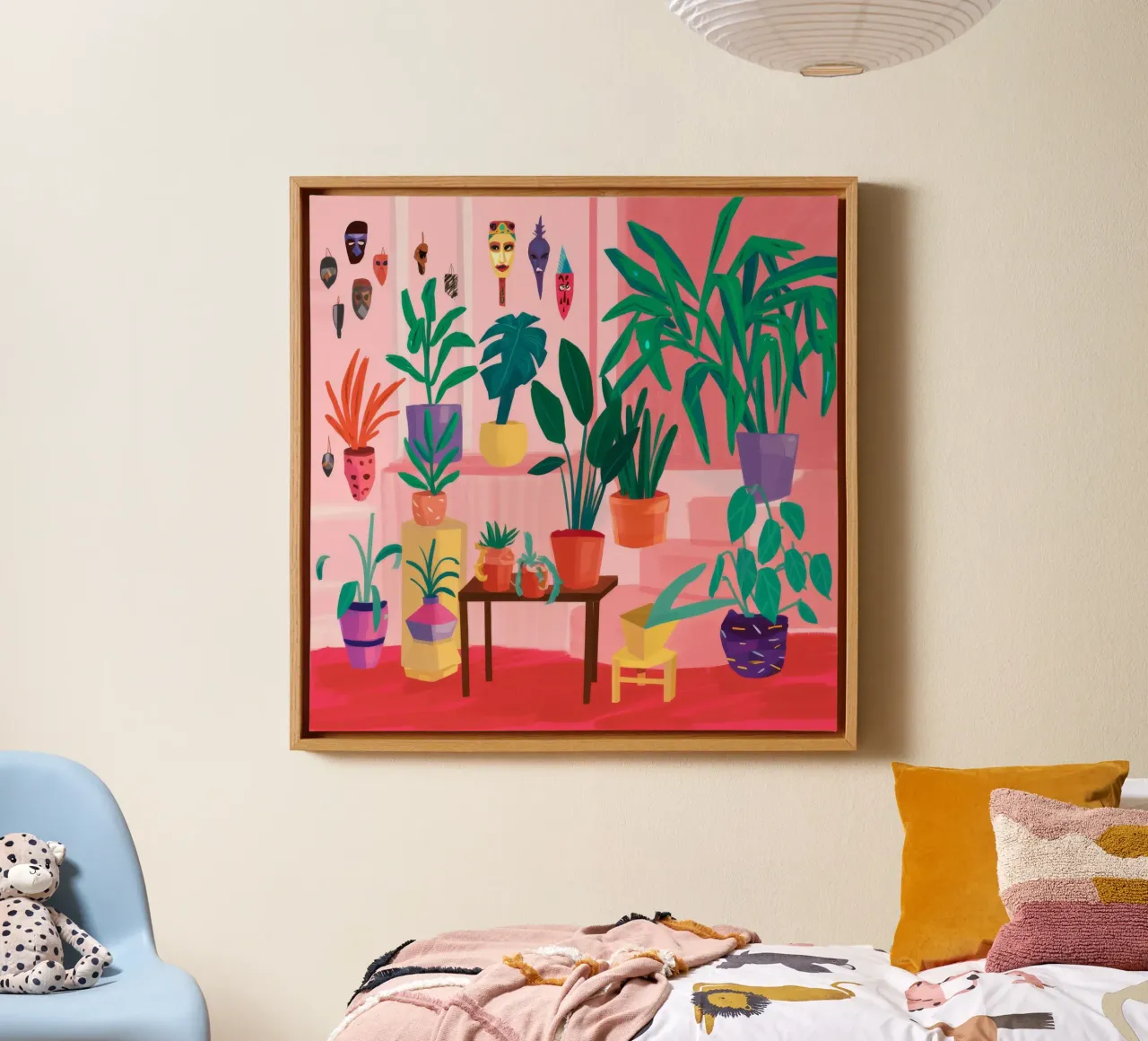 Boheemse planten haven canvas met Baklijst van Grande Serene