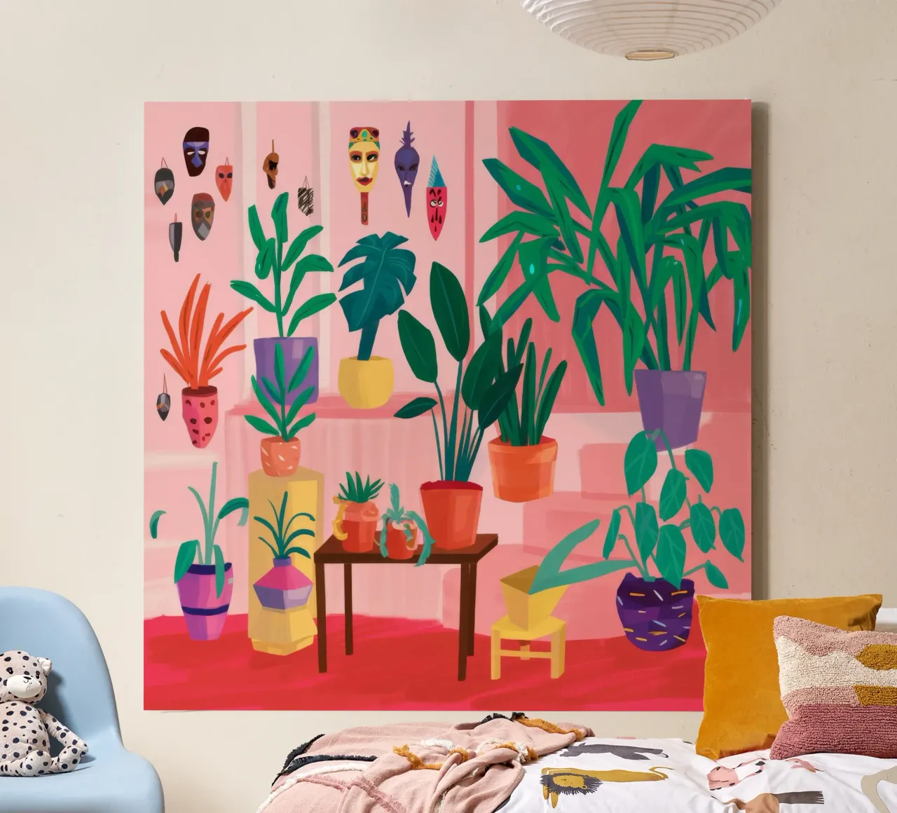 Boheemse planten haven canvas met Baklijst van Grande Serene