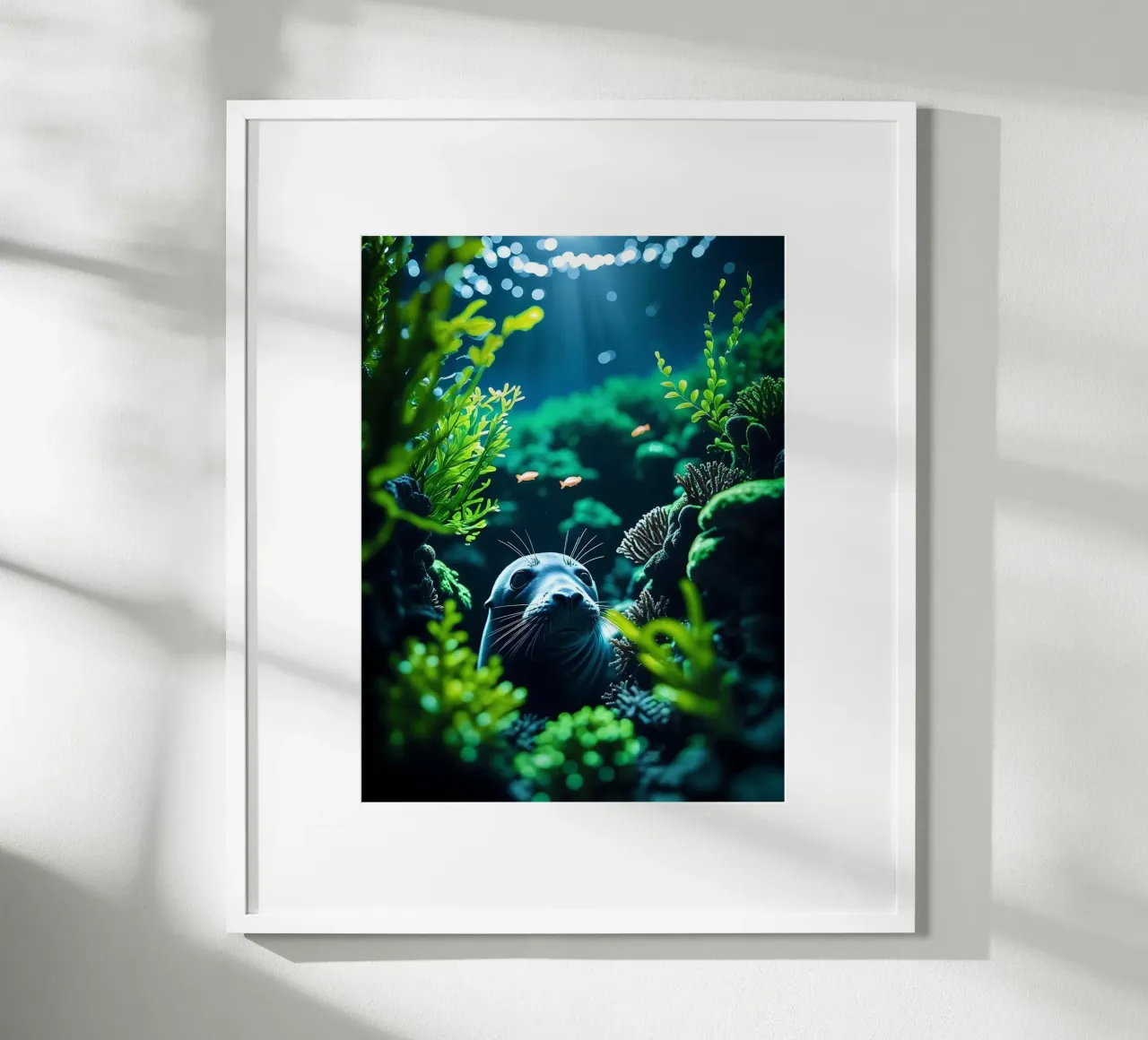 ✨🦭 Seal ✦ Glimmer Hideaway 🌙 poster con telaio in plastica da LUMAQUA STUDIO