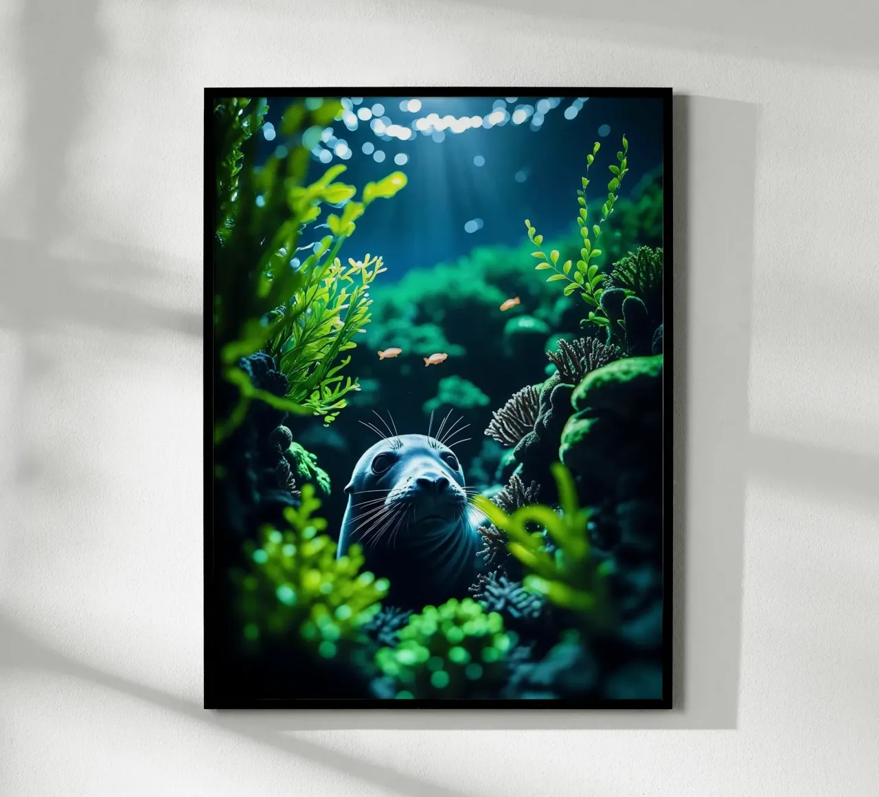 ✨🦭 Seal ✦ Glimmer Hideaway 🌙 poster con telaio in plastica da LUMAQUA STUDIO
