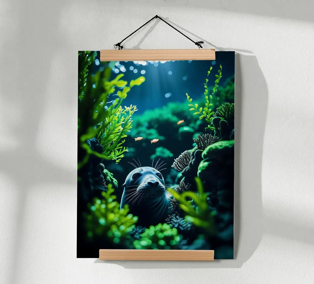 ✨🦭 Seal ✦ Glimmer Hideaway 🌙 poster con telaio in plastica da LUMAQUA STUDIO