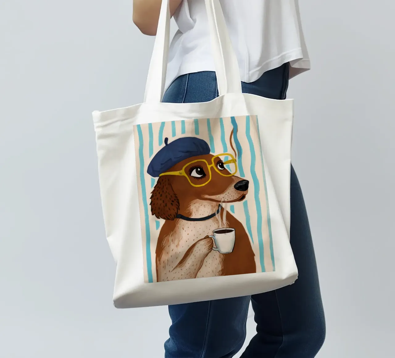 Dapper Dog's Cafe tote bag de Grande Serene