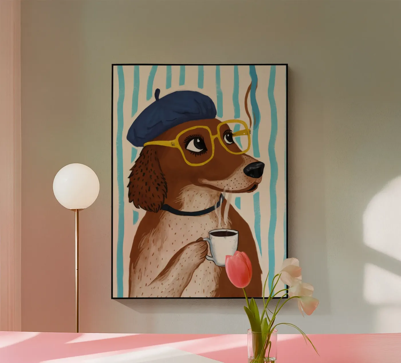Dapper Hondencafé acryl van Grande Serene