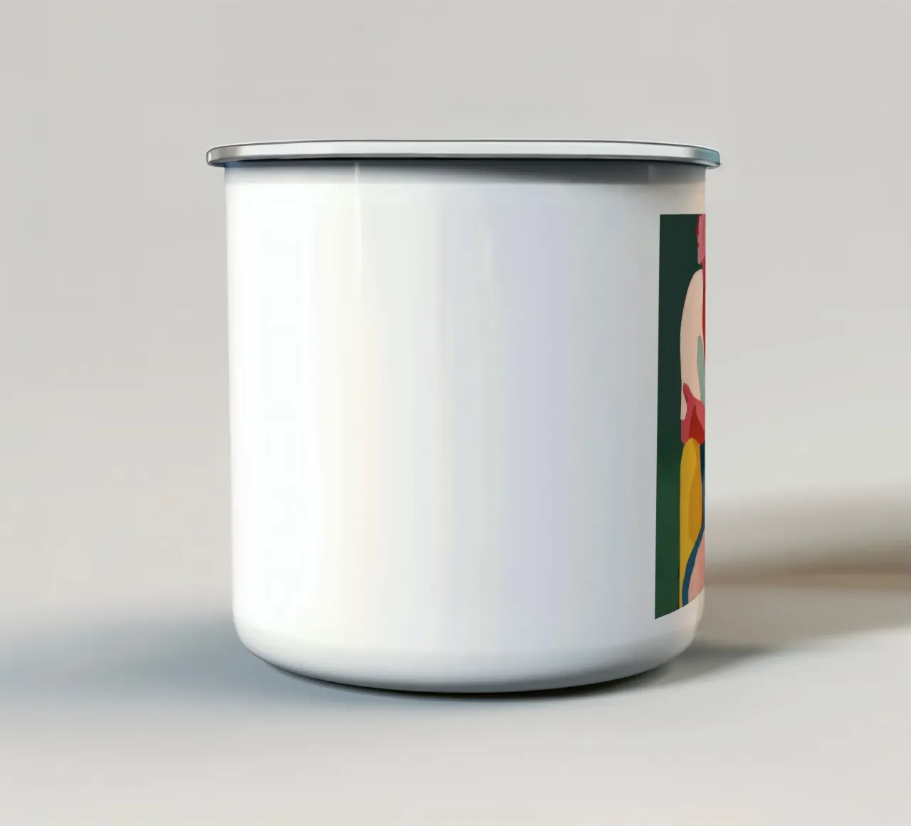 Forme astratte di abbraccio tazza in smalto da Grande Serene