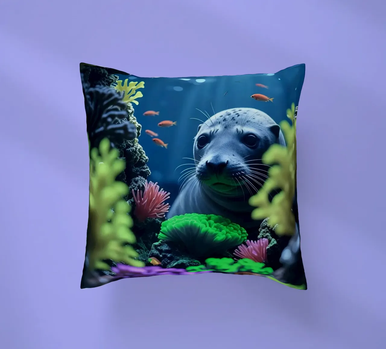 ✨🦭 Seal ✦ Moonlit Reef 🌙 cuscino da LUMAQUA STUDIO
