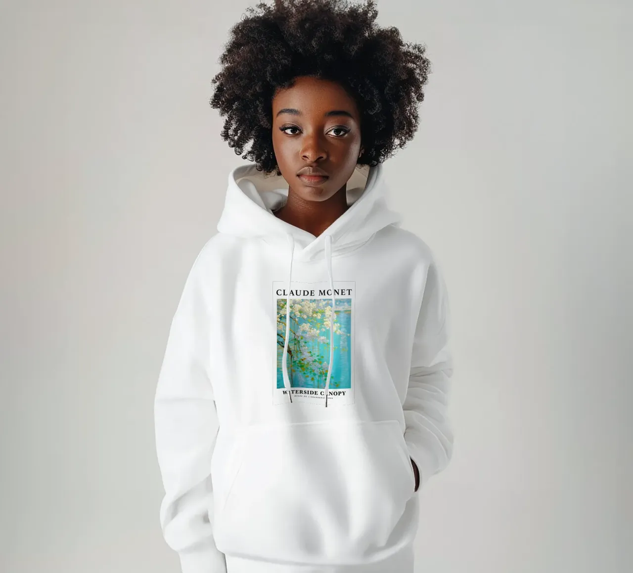 acqua di tranquillità fiore bianco claude monet felpa con cappuccio da belong shop