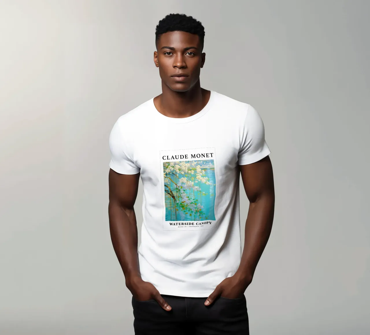 acqua di tranquillità fiore bianco claude monet t-shirt da belong shop
