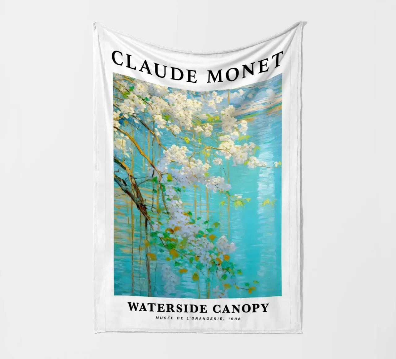 acqua di tranquillità fiore bianco claude monet coperta in pile da belong shop