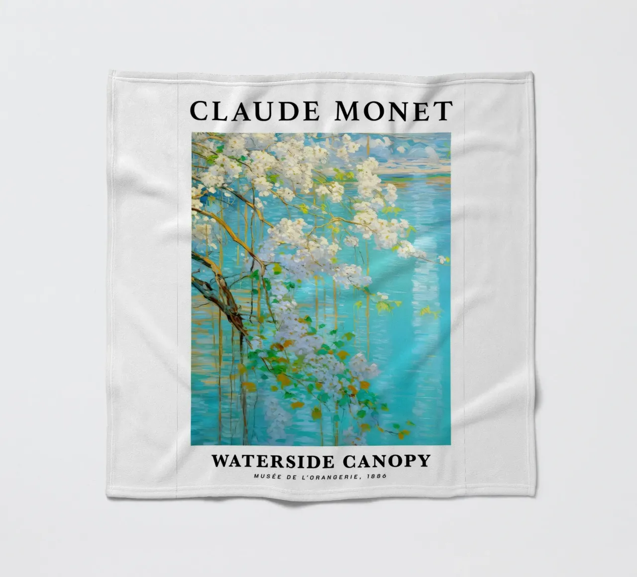 acqua di tranquillità fiore bianco claude monet coperta in pile da belong shop