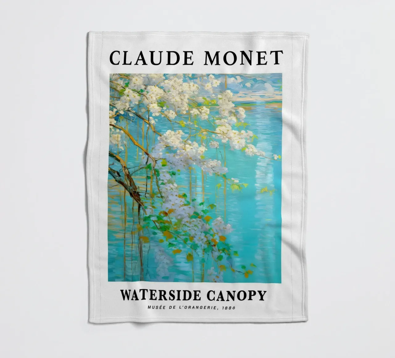 acqua di tranquillità fiore bianco claude monet coperta in pile da belong shop