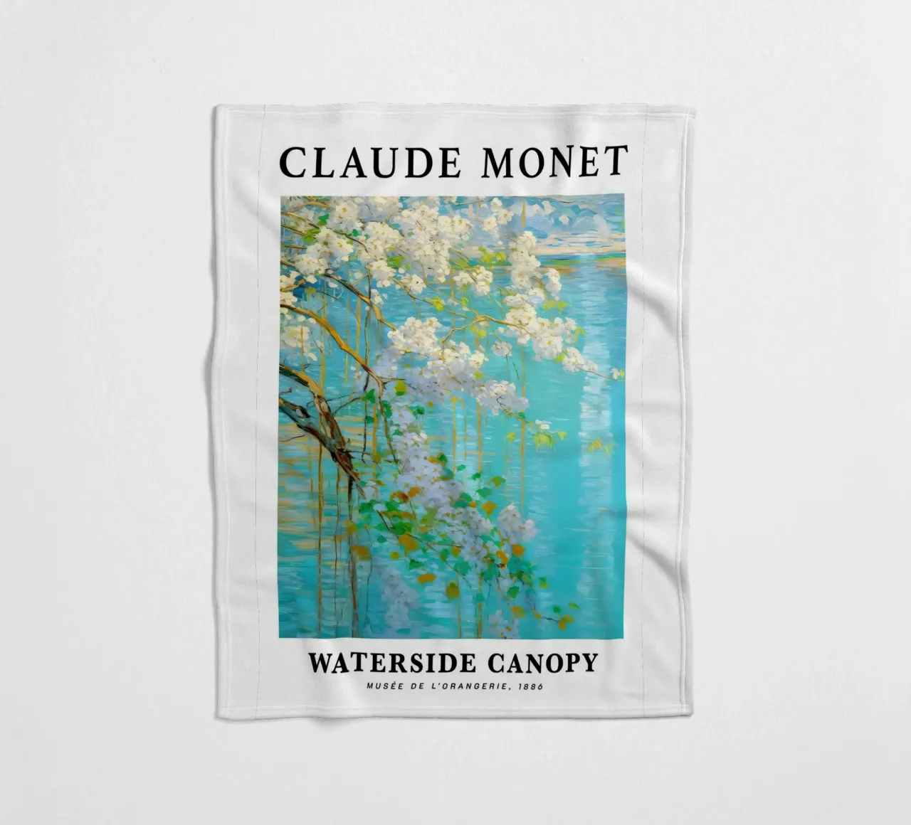 acqua di tranquillità fiore bianco claude monet coperta in pile da belong shop