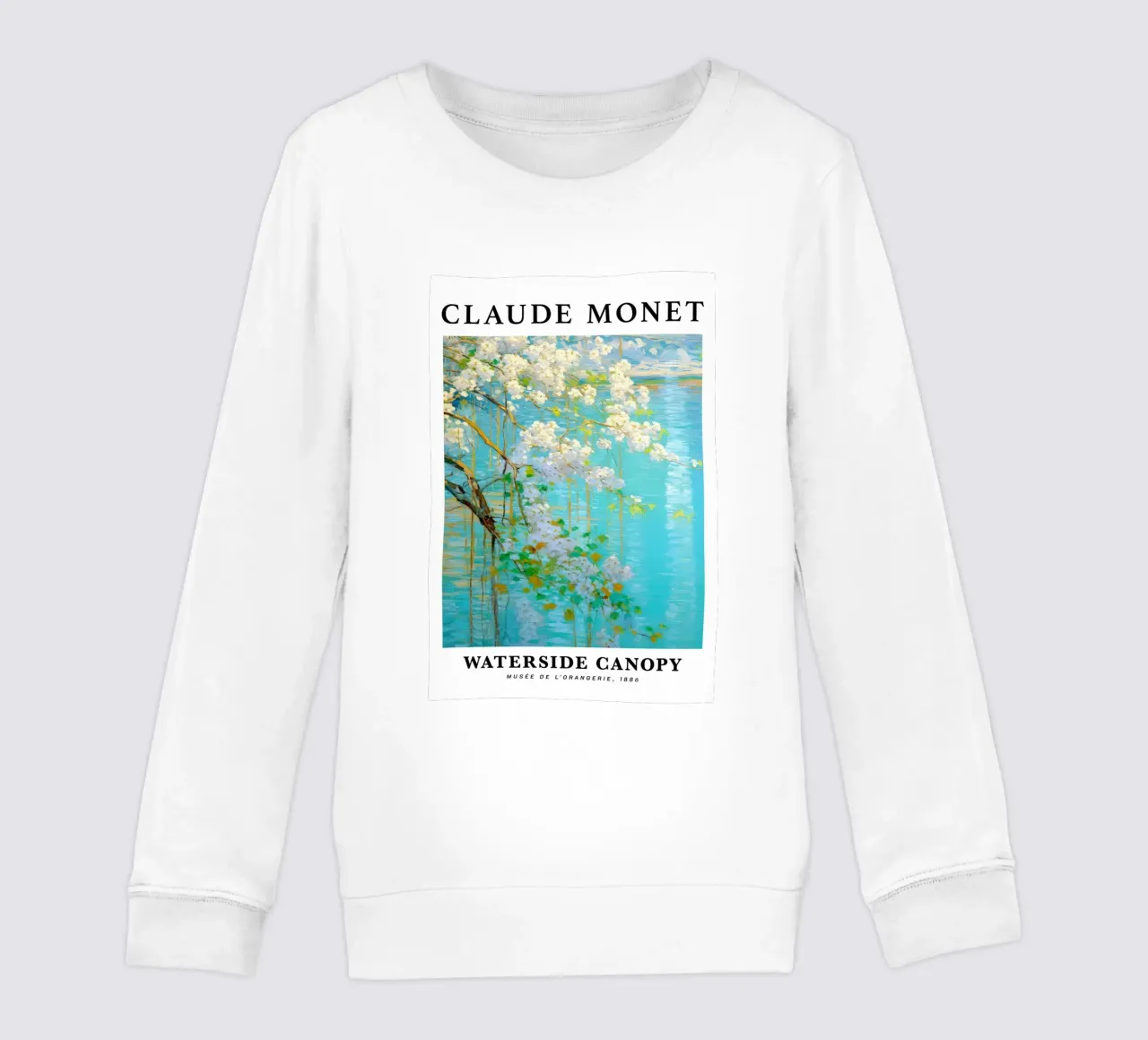 acqua di tranquillità fiore bianco claude monet felpa bambino da belong shop