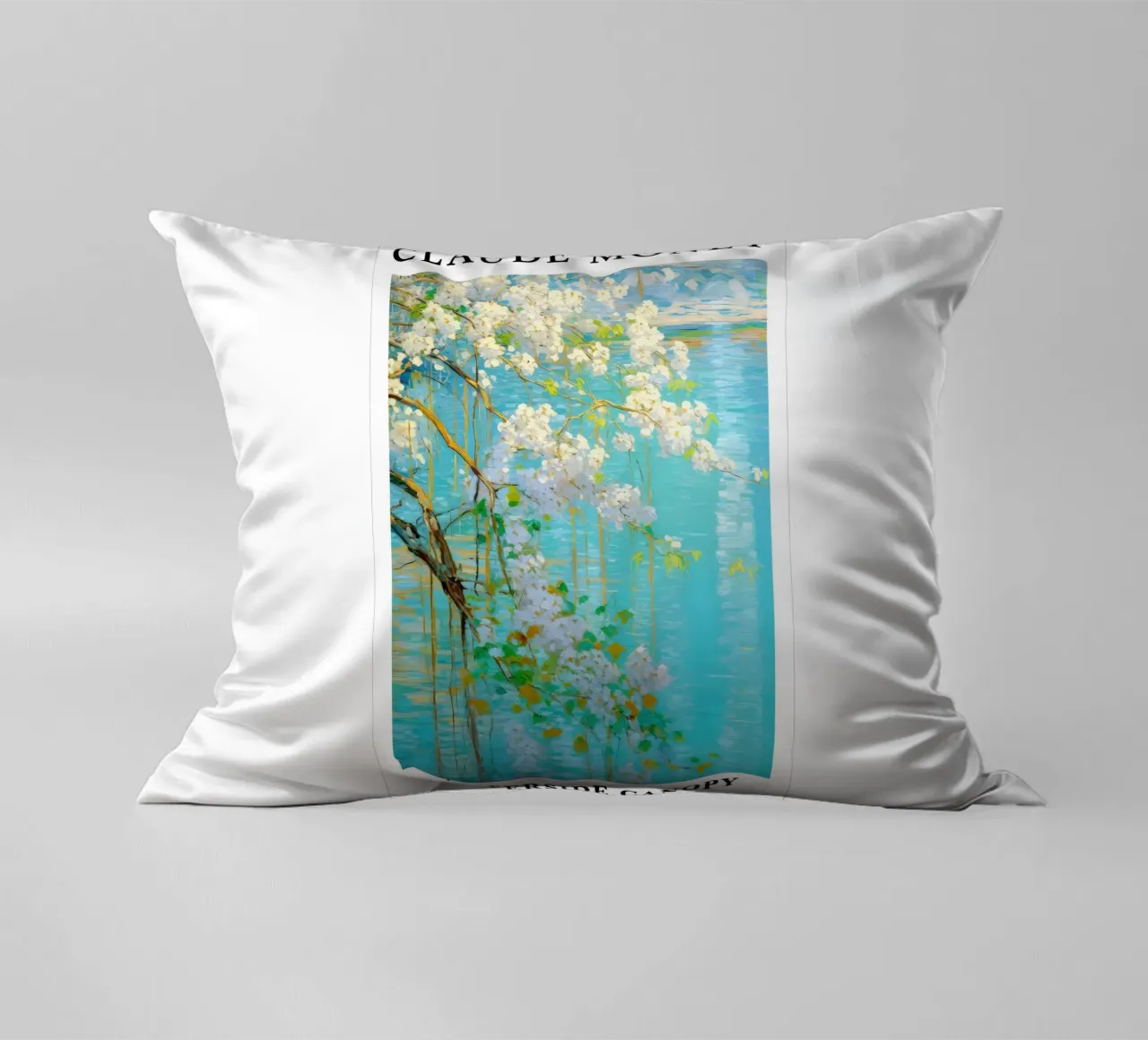 acqua di tranquillità fiore bianco claude monet cuscino da belong shop