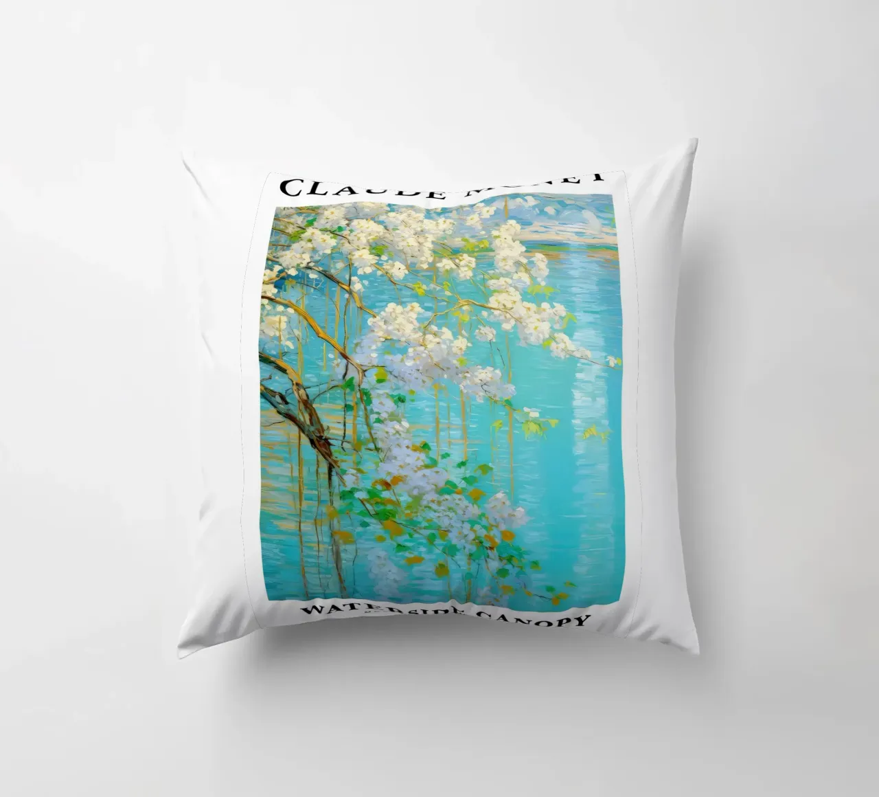 acqua di tranquillità fiore bianco claude monet cuscino da belong shop