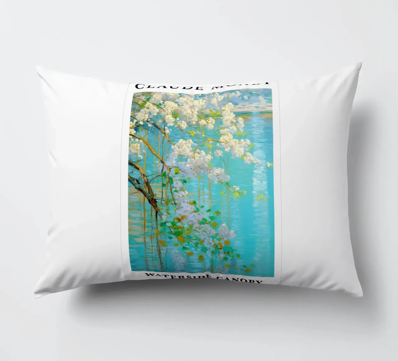 acqua di tranquillità fiore bianco claude monet cuscino da belong shop