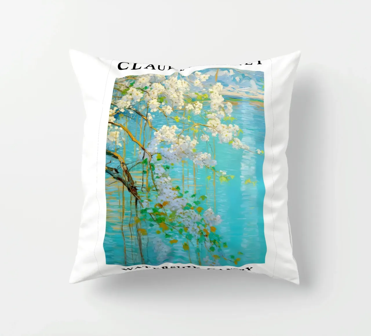 acqua di tranquillità fiore bianco claude monet cuscino da belong shop