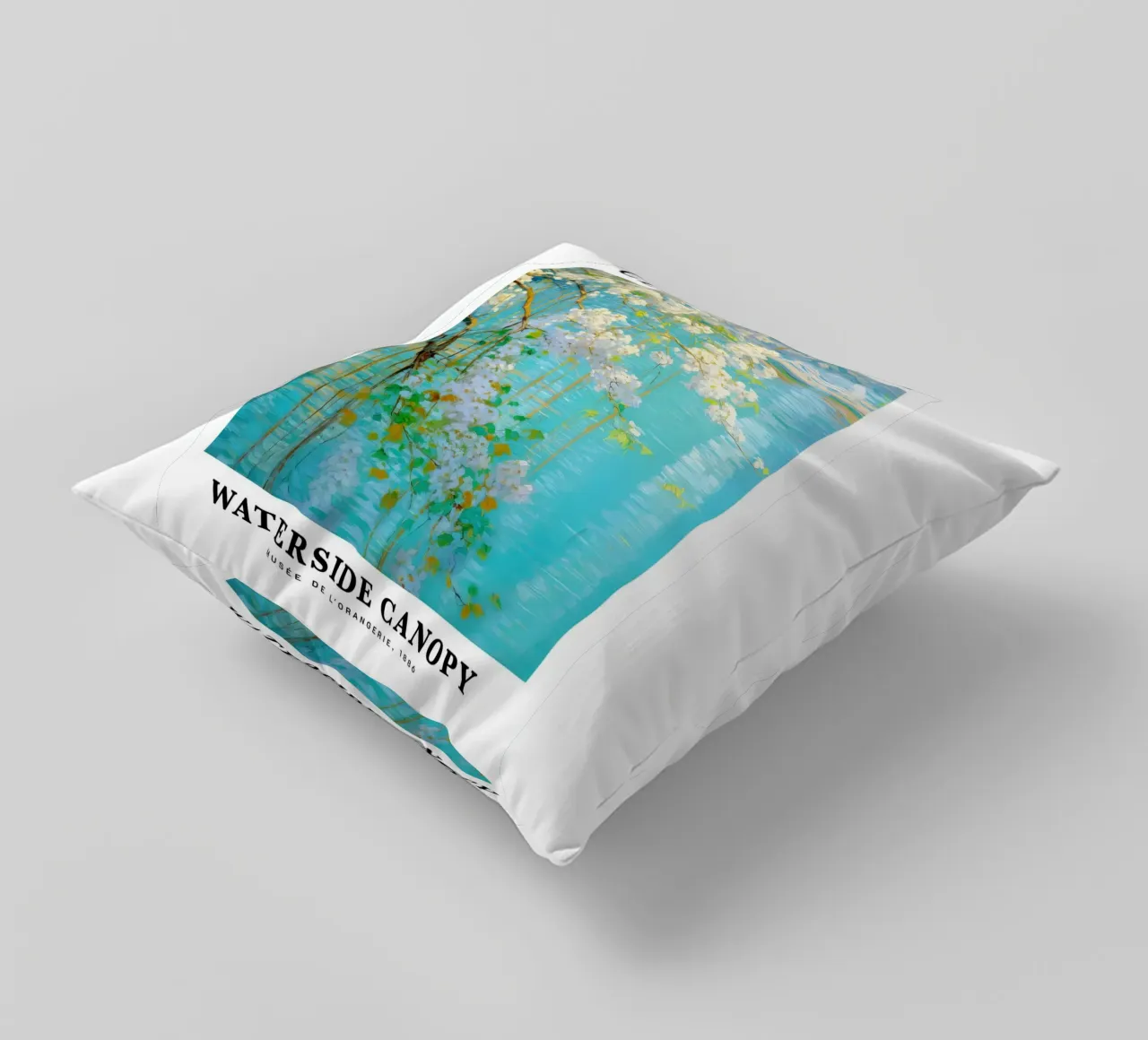 acqua di tranquillità fiore bianco claude monet cuscino da belong shop