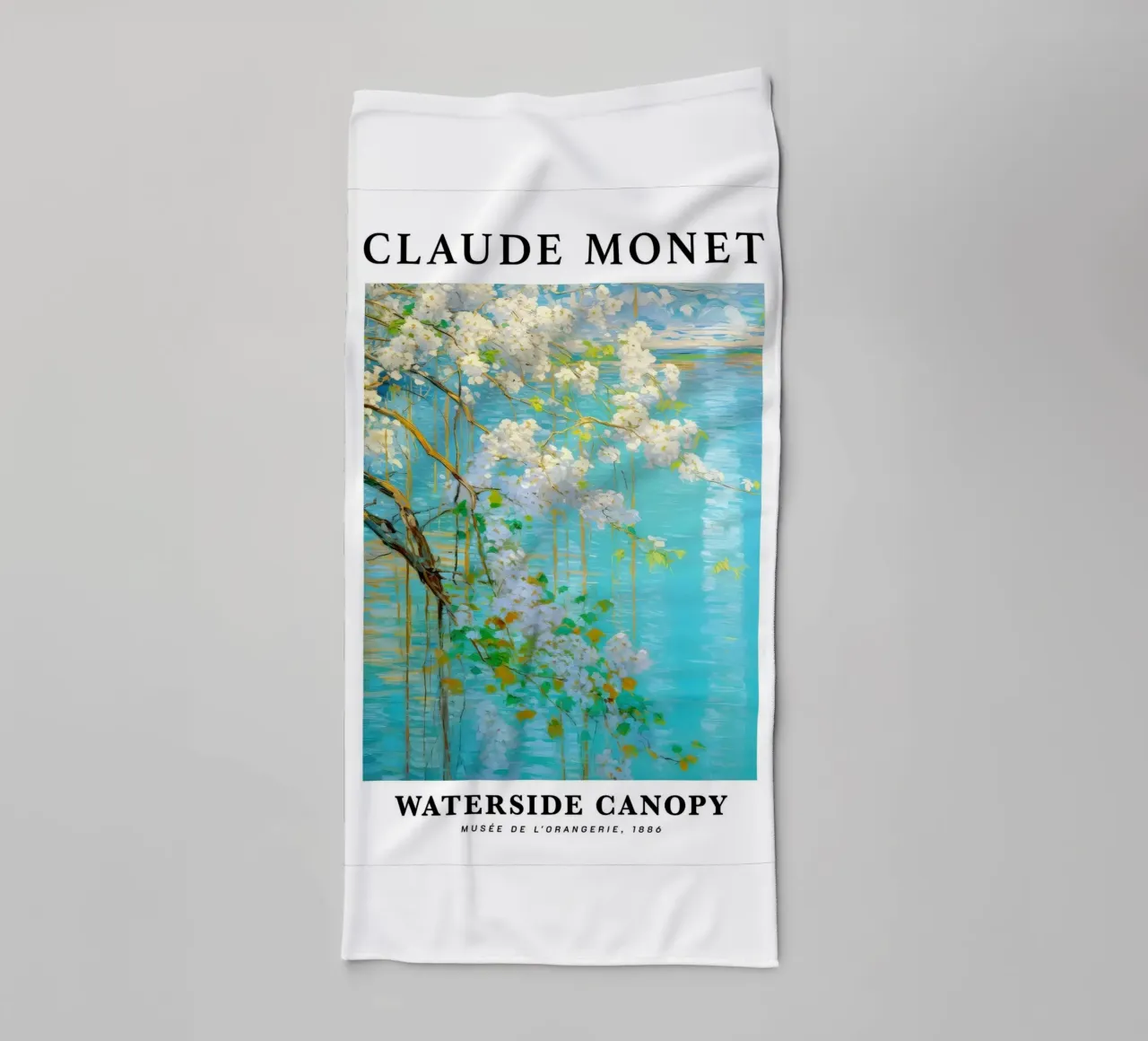 acqua di tranquillità fiore bianco claude monet asciugamano da bagno da belong shop