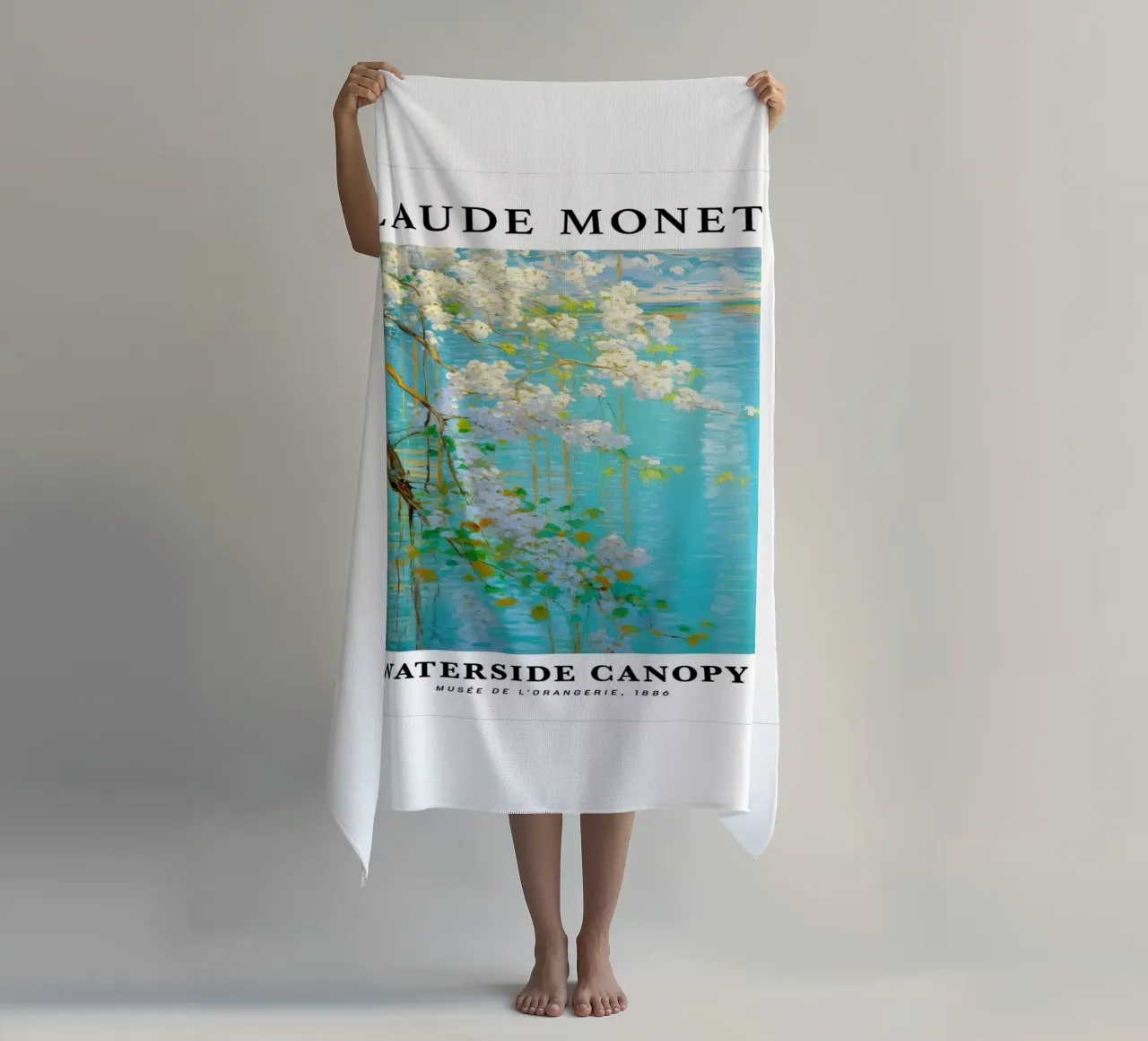 acqua di tranquillità fiore bianco claude monet telo mare da belong shop