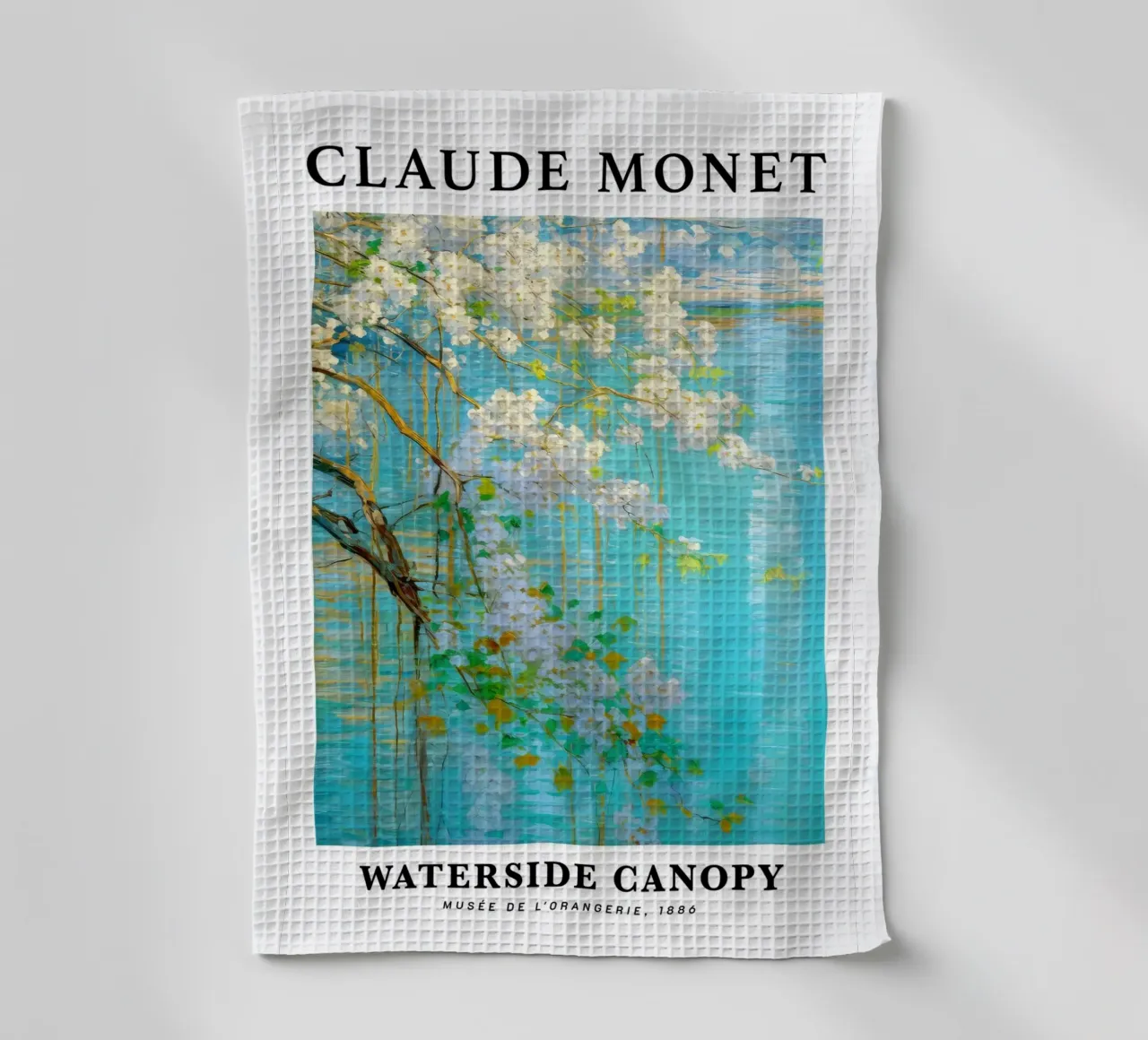 acqua di tranquillità fiore bianco claude monet canovaccio da cucina da belong shop