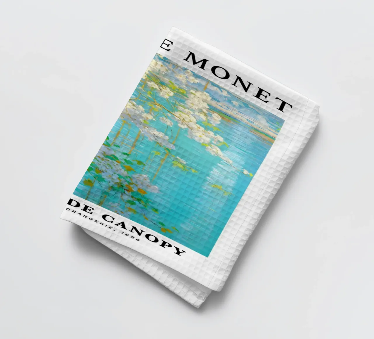 acqua di tranquillità fiore bianco claude monet canovaccio da cucina da belong shop
