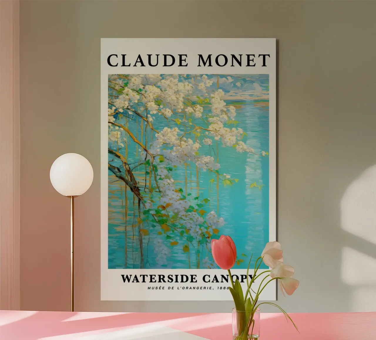 acqua di tranquillità fiore bianco claude monet alluminio dibond da belong shop